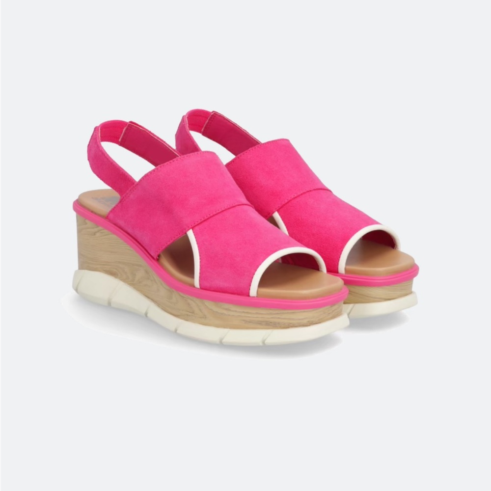 SOREL Joanie III slingback Wedge Sandals Size 8.5 Fuchsia/Pink